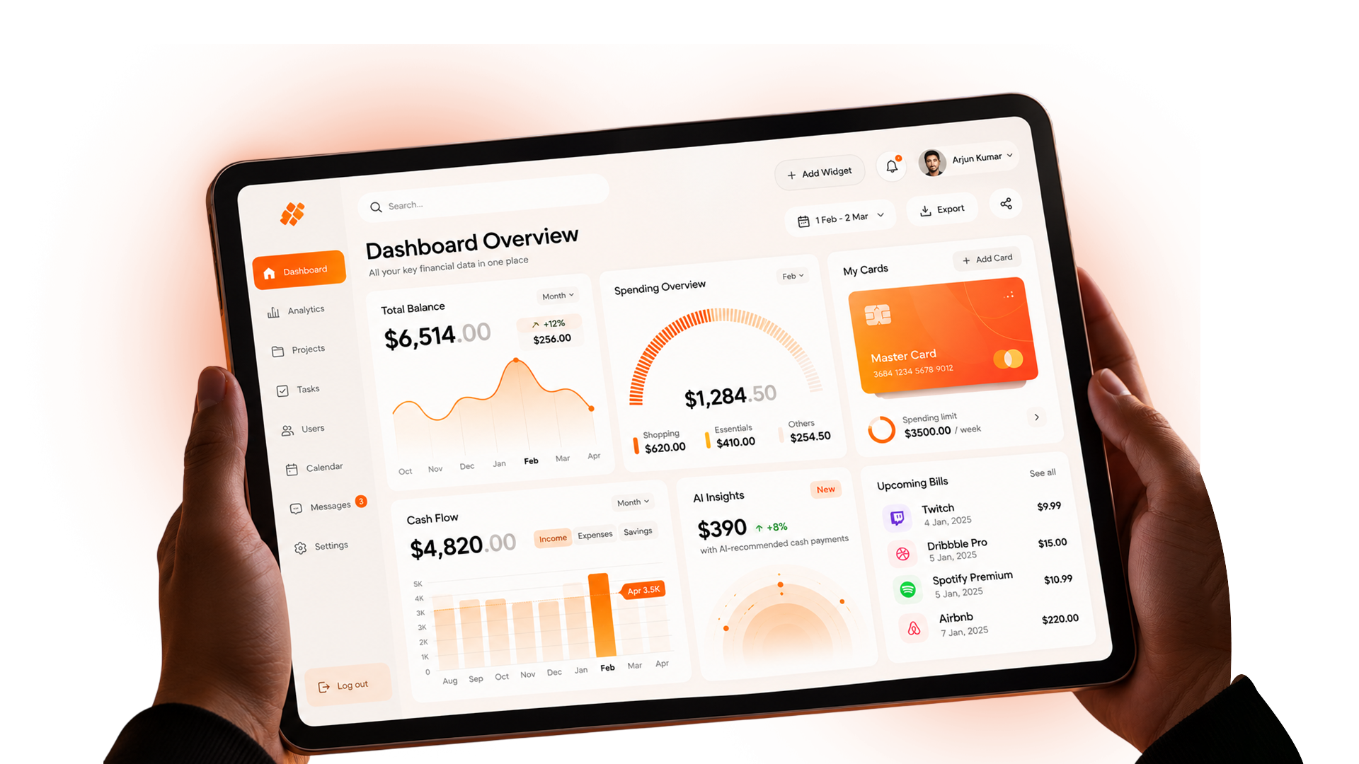 Enterprise software dashboard